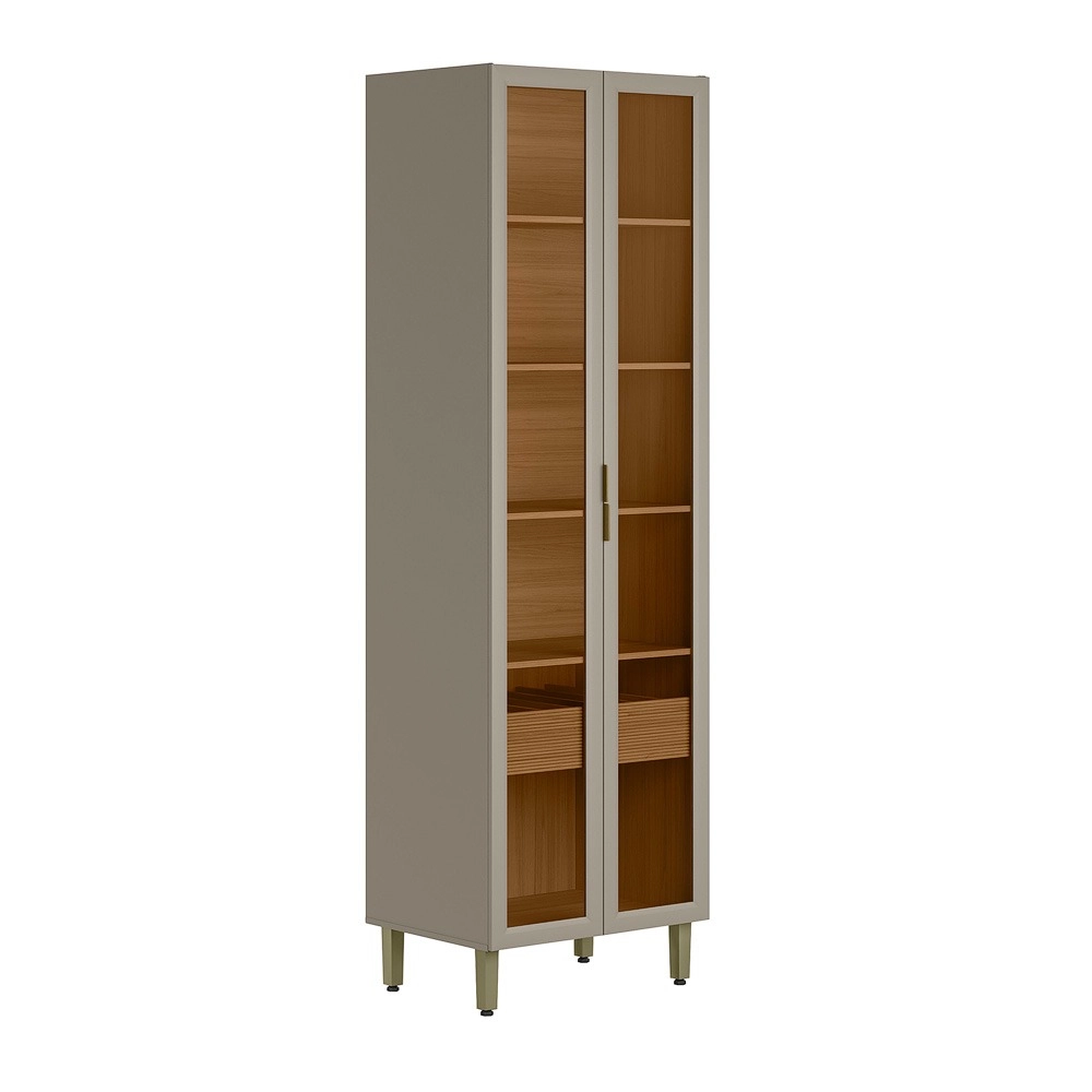 Cristaleira Allure Jequitibá/Gris (15074) 100% MDF LINEA BRASIL 