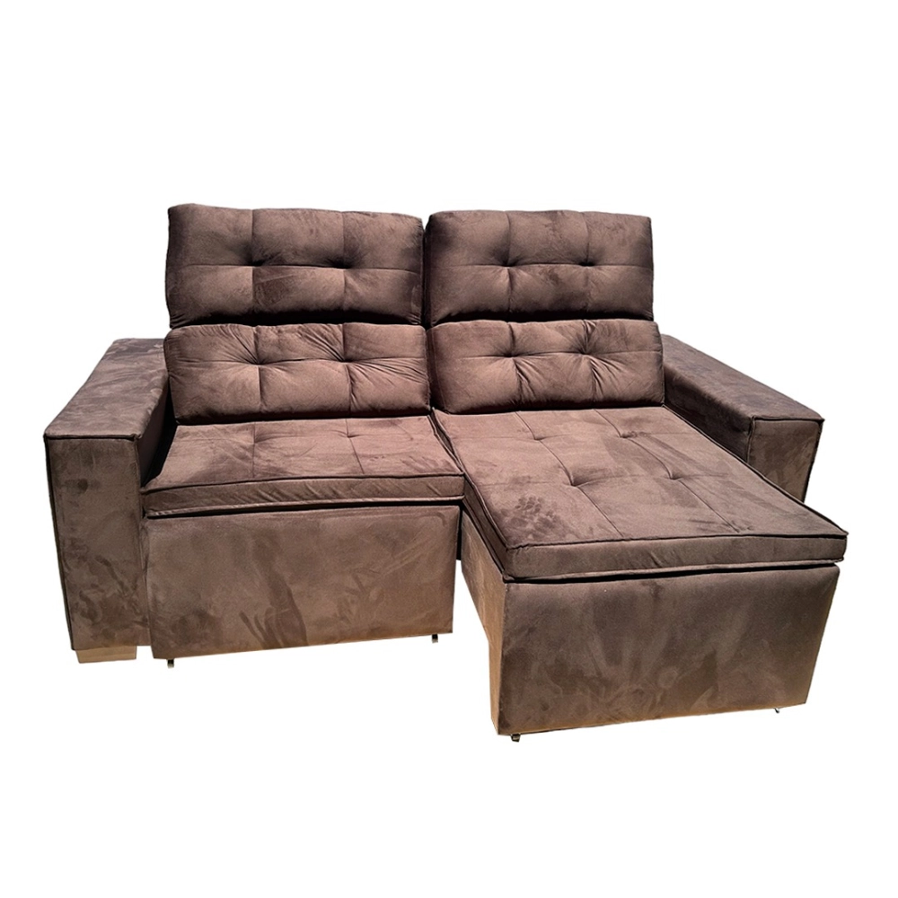 Estofado Elite 3L Retratil e Reclínavel Marrom (TEC 239) 2m SANTA HELENA 