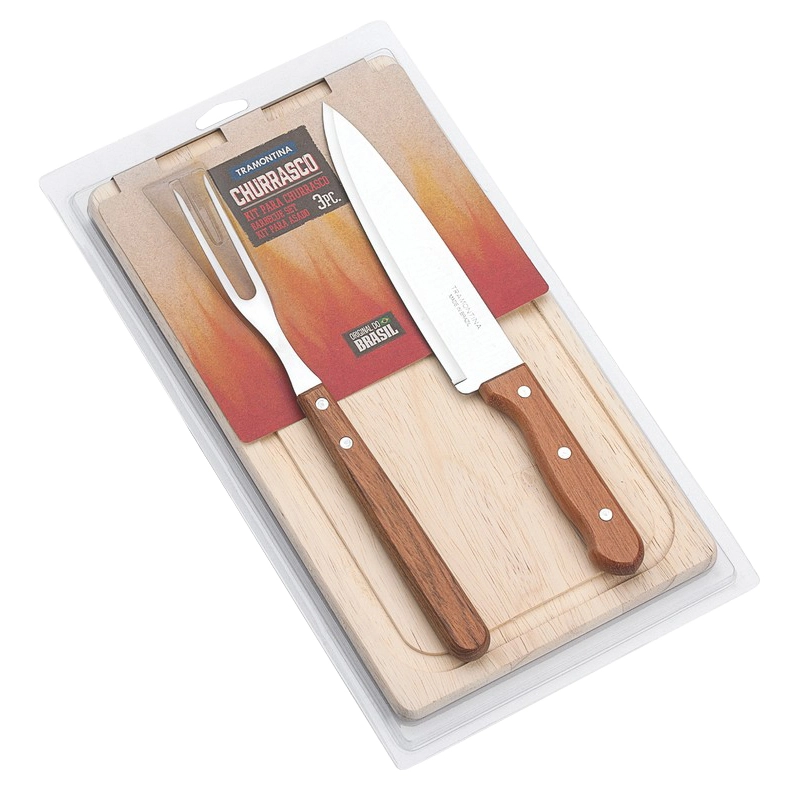 Jogo de Churrasco Tramontina 3 Peças com Tábua (22399/036)