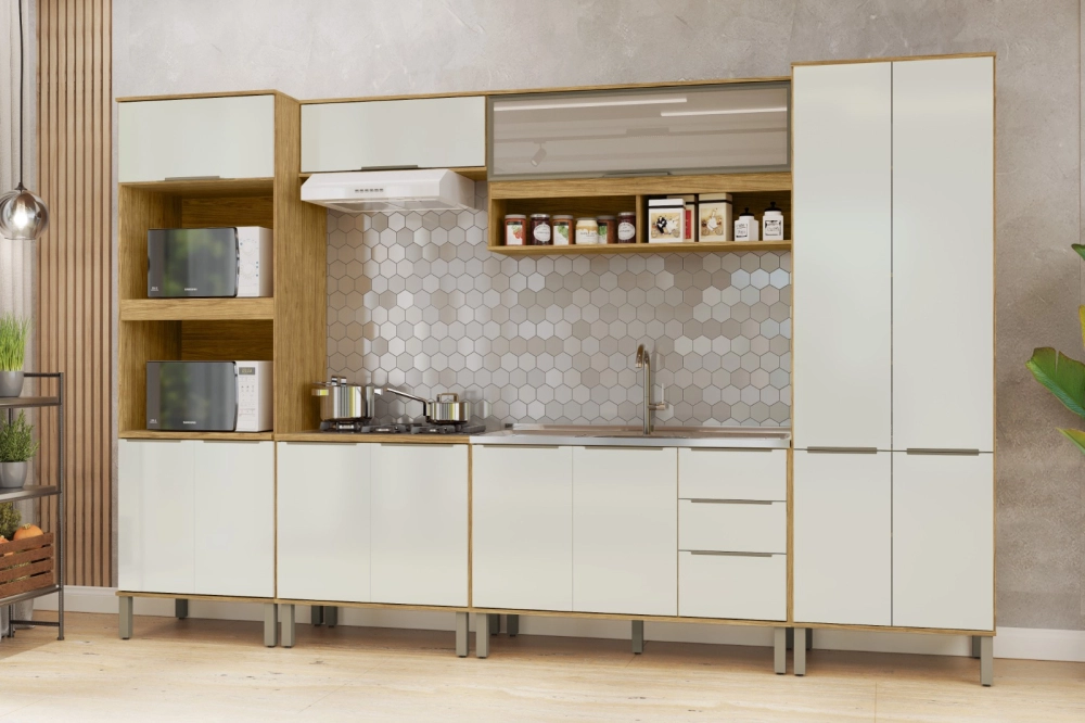 Kit Cozinha 6PC Verace Marrocos/OFF-White Mx Móveis