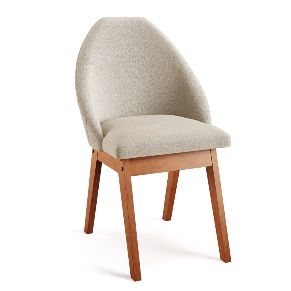 Poltrona Grecia de Linho na Cor Bege Impermeabilizado Madetal (TEC60 IMP B500) 